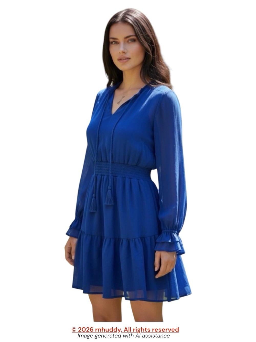 NWT NSR XS royal blue smocked waist mini dress